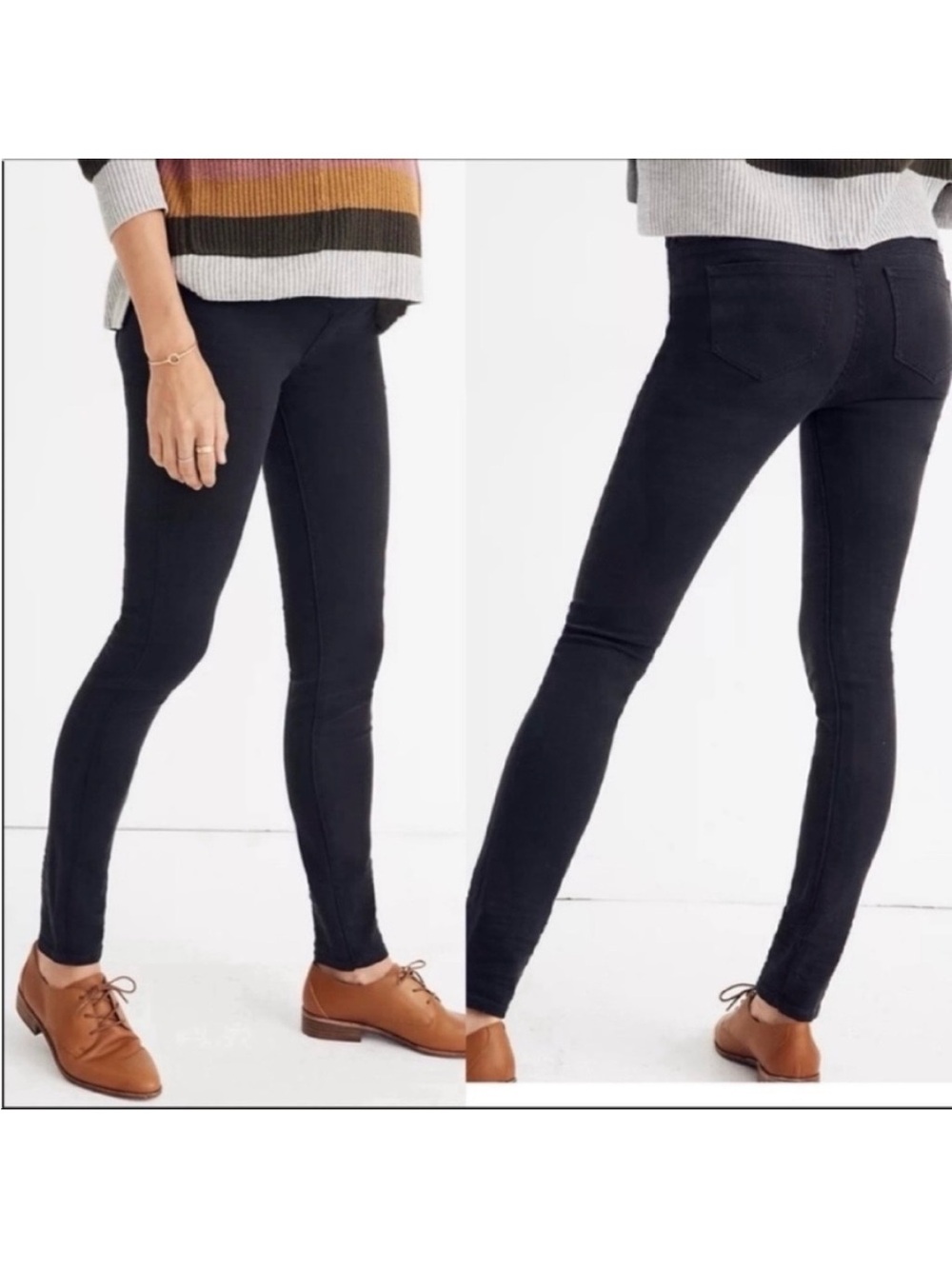 Madewell Maternity Over The Belly Skinny Jeans: Lunar Black Wash - Tencel Denim